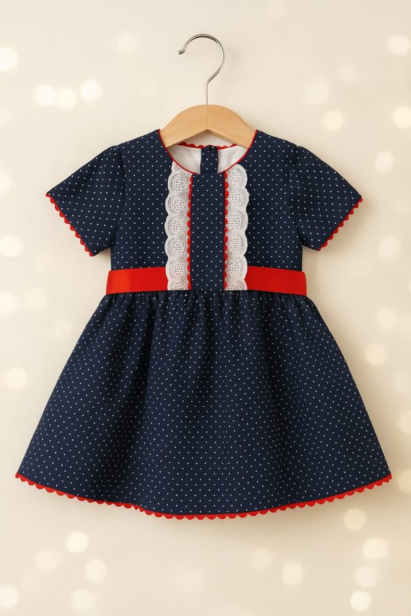 INV09 Vestido niña lazo rojo